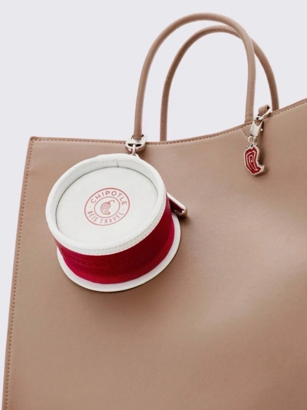 Beis Chipotle The Guac Cup Bag Charm Metal Key Chain Accessory | NEW WITH TAGS